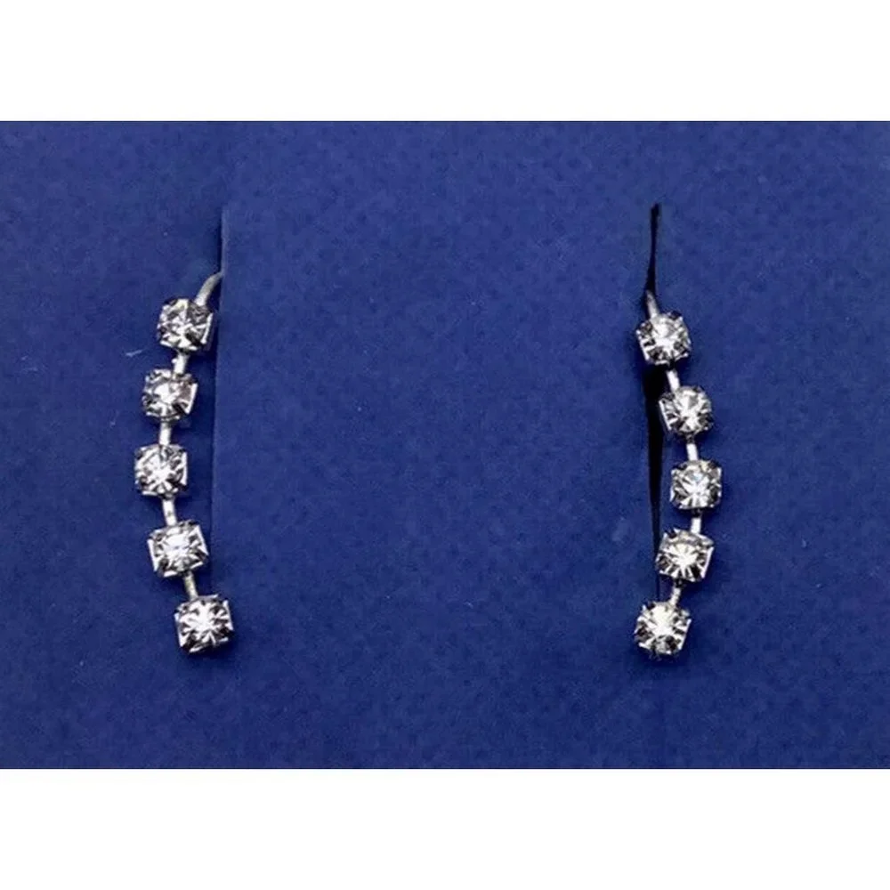 Rhinestone Slide Illusion Earrings Avon Vintage